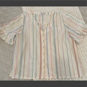 Madewell Linen Blend Button Front Shirt